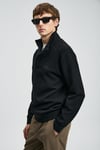 Lufian Pamuklu Regular Fit Yarım Fermuarlı Dik Yaka Erkek Sweat 112030185 SİYAH