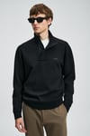 Lufian Pamuklu Regular Fit Yarım Fermuarlı Dik Yaka Erkek Sweat 112030185 SİYAH