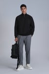Lufian Pamuklu Regular Fit Yarım Fermuarlı Dik Yaka Logolu Erkek Sweat 112030131 SİYAH