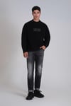 Lufian Viler Baskılı Pamuklu Regular Fit Bisiklet Yaka Erkek Sweat 112030148 SİYAH