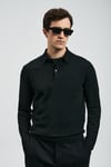 Lufian Yün Karışım Regular Fit Polo Yaka  Kazak Erkek Polo Yaka Kazak 112090149 SİYAH