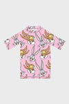 Lunabun Baskılı Uv Korumalı Kısa Kollu Mayo Kız Çocuk T Shirt ST2611070001 PEMBE