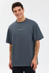 M Graphic Tee Reflect Logolu Oversize Pamuklu Bisiklet Yaka Erkek T Shirt S2310943998 GRİ