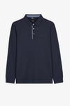 M Long Sleeve Waffle Logolu REgular Fit Düğmeli Erkek Polo Yaka Sweat S26201484347 LACİVERT