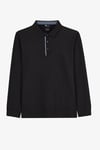 M Long Sleeve Waffle Logolu Regular Fit Düğmeli Erkek Polo Yaka Sweat S26201483817 SİYAH