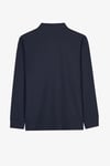 M Long Sleeve Waffle Logolu REgular Fit Düğmeli Erkek Polo Yaka Sweat S26201484347 LACİVERT