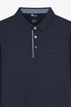 M Long Sleeve Waffle Logolu REgular Fit Düğmeli Erkek Polo Yaka Sweat S26201484347 LACİVERT