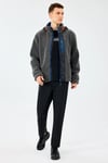 M Outdoor Fleece Full Zip Sherpa Regular Fit Kapüşonlu Yaka Erkek Sweat S242039035 GRİ