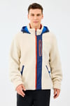M Outdoor Fleece Full Zip Sherpa Regular Fit Kapüşonlu Yaka Erkek Sweat S242039102 BEYAZ