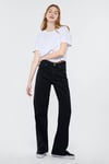 Malibu % 100 Pamuk Yüksek Bel Wide Leg Geniş Paça Jeans Kadın Kot Pantolon 1010152-84023 SİYAH