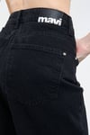 Malibu % 100 Pamuk Yüksek Bel Wide Leg Geniş Paça Jeans Kadın Kot Pantolon 1010152-84023 SİYAH