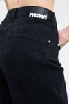 Malibu % 100 Pamuk Yüksek Bel Wide Leg Geniş Paça Jeans Kadın Kot Pantolon 1010152-84023 SİYAH