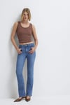 Maria Pamuklu Normal Bel İspanyol Paça Jeans Kadın Kot Pantolon 101225-A1589 MAVİ