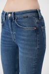 Maria Yüksek Bel İspanyol Paça Flare Bootcut Jeans Kadın Kot Pantolon 101225-80680 KOYU MAVİ