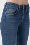 Maria Yüksek Bel İspanyol Paça Flare Bootcut Jeans Kadın Kot Pantolon 101225-80680 KOYU MAVİ