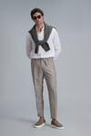 Mario Çizgili % 100 Keten Tailored Fit Chino Erkek Pantolon 111190329 BEJ