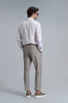 Mario Çizgili % 100 Keten Tailored Fit Chino Erkek Pantolon 111190329 BEJ