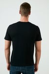 Marka Logolu V Yaka % 100 Pamuk Erkek T Shirt 85641-0016 SİYAH