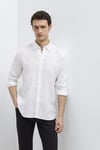 Mavi % 100 Keten Regular Fit Klasik Yaka Uzun Kollu Erkek Gömlek 0211909-620 BEYAZ