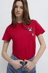 Mavi % 100 Pamuk Baskılı Bisiklet Yaka Kadın T Shirt 1613723-70935 KIRMIZI