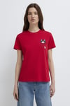 Mavi % 100 Pamuk Baskılı Bisiklet Yaka Kadın T Shirt 1613723-70935 KIRMIZI