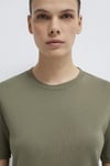 Mavi % 100 Pamuk Bisiklet Yaka Basic Kadın T Shirt 1612916-86961 HAKİ