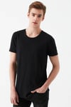 Mavi % 100 Pamuk Bisiklet Yaka Dar Kesim Basic Erkek T Shirt 064681-900 SİYAH