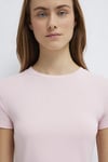 Mavi % 100 Pamuk Crop Fit Bisiklet Yaka Kadın T Shirt 1600814-89200 AÇIK PEMBE
