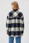 Mavi % 100 Pamuk Kareli Oversize Bayan Gömlek 1210270-83154 LACİVERT