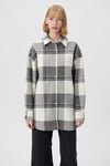 Mavi % 100 Pamuk Kareli Oversize Kadın Gömlek 1210270-85944 GRİ