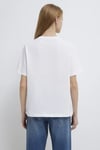 Mavi % 100 Pamuk Logo Nakışlı Bisiklet Yaka Kadın T Shirt 1612421-620 BEYAZ