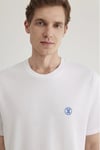 Mavi % 100 Pamuk Loose Fit Bisiklet Yaka Erkek T Shirt 067074-620 BEYAZ