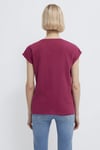 Mavi % 100 Pamuk Loose Fit Cep Detaylı V Yaka Kadın T Shirt 1600961-70919 VİŞNE