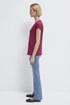 Mavi % 100 Pamuk Loose Fit Cep Detaylı V Yaka Kadın T Shirt 1600961-70919 VİŞNE