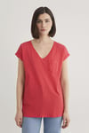 Mavi % 100 Pamuk Loose Fit V Yaka Bayan T Shirt 1600961-71083 NAR ÇİÇEĞİ