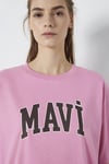 Mavi % 100 Pamuk Oversize Fit Logo Baskılı Bisiklet Yaka Kadın T Shirt 1600843-71063 PEMBE