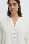 Mavi % 100 Pamuk Oversize V Yaka Kadın Bluz 1211440-70057 KREM