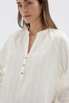 Mavi % 100 Pamuk Oversize V Yaka Kadın Bluz 1211440-70057 KREM