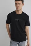 Mavi % 100 Pamuk Regular Fit Bisiklet Yaka Logo Baskılı Erkek T Shirt 0612732-900 SİYAH