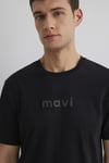Mavi % 100 Pamuk Regular Fit Bisiklet Yaka Logo Baskılı Erkek T Shirt 0612732-900 SİYAH
