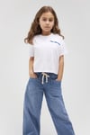 Mavi % 100 Pamuk Regular Fit Bisiklet Yaka Miav Logolu Kız Çocuk T Shirt 7610180-620 BEYAZ