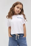 Mavi % 100 Pamuk Regular Fit Bisiklet Yaka Miav Logolu Kız Çocuk T Shirt 7610180-620 BEYAZ