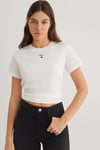 Mavi % 100 Pamuk Slim Fit Bisiklet Yaka Logolu Bayan T Shirt 1601185-33389 KREM
