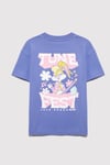 Mavi Baskılı % 100 Pamuk Bisiklet Yaka Kız Çocuk T Shirt 7610416-70662 MOR