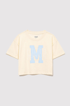 Mavi Baskılı % 100 Pamuk Loose Fit Bisiklet Yaka Kız Çocuk T Shirt 7610276-89145 LİMON