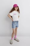 Mavi Baskılı % 100 Pamuk Loose Fit Bisiklet Yaka Kız Çocuk T Shirt 7610313-70057 BEYAZ