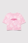 Mavi Baskılı % 100 Pamuk Loose Fit Bisiklet Yaka Kız Çocuk T Shirt 7610325-90384 AÇIK PEMBE