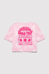Mavi Baskılı % 100 Pamuk Loose Fit Bisiklet Yaka Kız Çocuk T Shirt 7610325-90384 AÇIK PEMBE