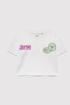 Mavi Baskılı % 100 Pamuk Loose Fit Bisiklet Yaka Kız Çocuk T Shirt 7610313-70057 BEYAZ