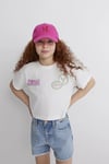 Mavi Baskılı % 100 Pamuk Loose Fit Bisiklet Yaka Kız Çocuk T Shirt 7610313-70057 BEYAZ